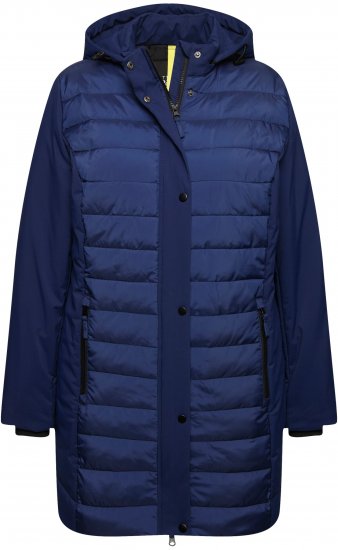 Ulla Popken HYPRAR Mixed Texture Water-Repellent Jacket Night Blue - Kurtki - 