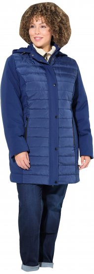 Ulla Popken HYPRAR Mixed Texture Water-Repellent Jacket Night Blue - Kurtki - 