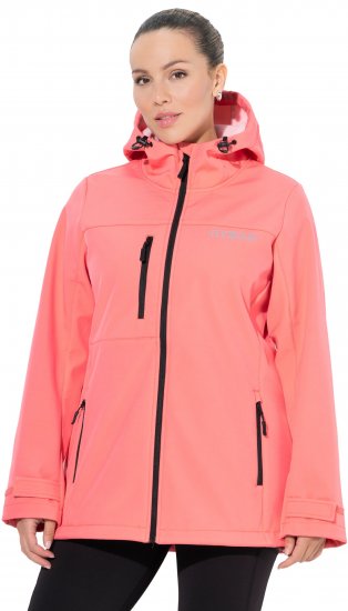 Ulla Popken HYPRAR Softshell Fleece Lined Jacket Coral - Kurtki - 