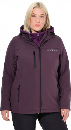 Ulla Popken HYPRAR Softshell Fleece Lined Jacket Dark Blackberry - Paski damskie - 