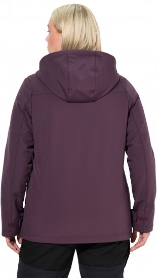 Ulla Popken HYPRAR Softshell Fleece Lined Jacket Dark Blackberry - Paski damskie - 