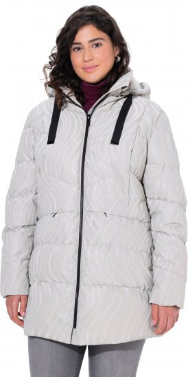Ulla Popken HYPRAR Wave Quilted Water-Repellent Jacket Off-White - Kurtki - 