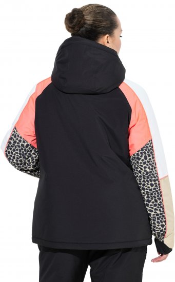 Ulla Popken HYPRAR Patchwork Sleeve Performance Jacket Black - Kurtki - 