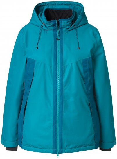 Ulla Popken HYPRAR Triple Function Two-Tone Ski Jacket Emerald Blue - Kurtki - 