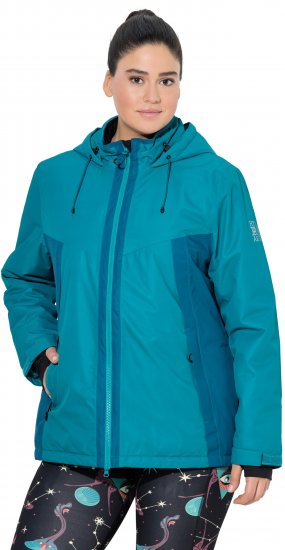 Ulla Popken HYPRAR Triple Function Two-Tone Ski Jacket Emerald Blue - Kurtki - 