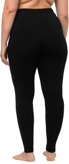 Ulla Popken Basic Stretch Knit Ankle Length Leggings Black - Jeansy & Spodnie w Dużych Rozmiarach – Plus Size - 