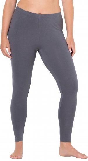 Ulla Popken Basic Stretch Knit Ankle Length Leggings Dark Grey - Jeansy & Spodnie w Dużych Rozmiarach – Plus Size - 