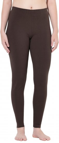 Ulla Popken Basic Stretch Knit Ankle Length Leggings Pine Brown - Jeansy & Spodnie w Dużych Rozmiarach – Plus Size - 