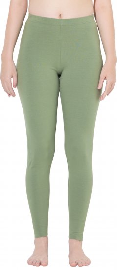 Ulla Popken Basic Stretch Knit Ankle Length Leggings Olive - Jeansy & Spodnie w Dużych Rozmiarach – Plus Size - 