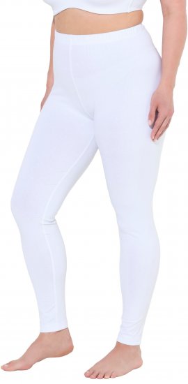 Ulla Popken Basic Stretch Knit Ankle Length Leggings Snow White - Jeansy & Spodnie w Dużych Rozmiarach – Plus Size - 