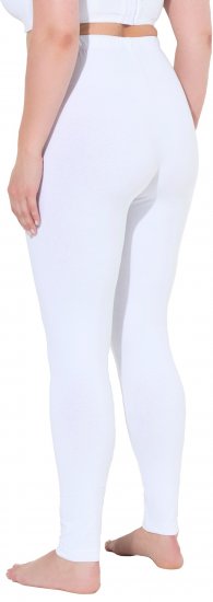 Ulla Popken Basic Stretch Knit Ankle Length Leggings Snow White - Jeansy & Spodnie w Dużych Rozmiarach – Plus Size - 
