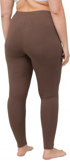 Ulla Popken Basic Stretch Knit Ankle Length Leggings Nougat Brown - Jeansy & Spodnie w Dużych Rozmiarach – Plus Size - 
