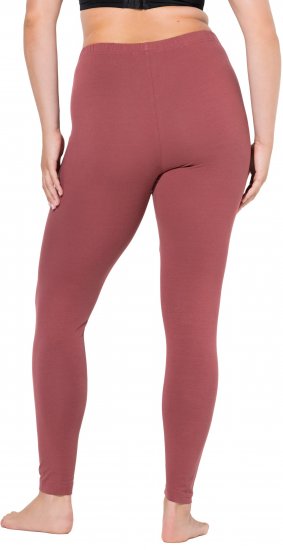 Ulla Popken Basic Stretch Knit Ankle Length Leggings Brick Red - Jeansy & Spodnie w Dużych Rozmiarach – Plus Size - 