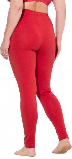 Ulla Popken Basic Stretch Knit Ankle Length Leggings Salsa Red - Jeansy & Spodnie w Dużych Rozmiarach – Plus Size - 