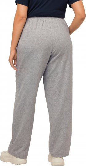 Ulla Popken Pull On Knit Straight Leg Pocket Pants Light Grey Melange - Jeansy & Spodnie w Dużych Rozmiarach – Plus Size - 