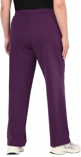 Ulla Popken Pull On Knit Straight Leg Pocket Pants Dark Blackberry - Jeansy & Spodnie w Dużych Rozmiarach – Plus Size - 