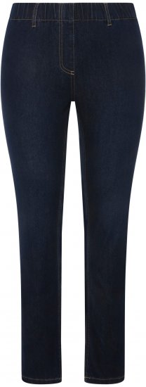 Ulla Popken Denim Look All Elastic Pocket Sienna Jeggings Dark Blue Denim - Jeansy & Spodnie w Dużych Rozmiarach – Plus Size - 