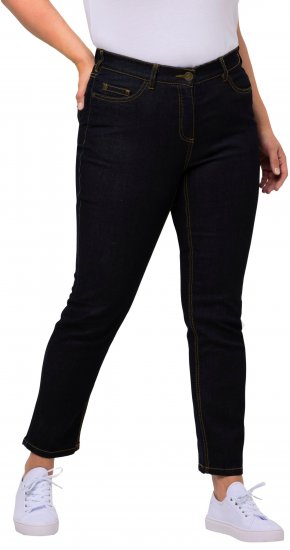 Ulla Popken Sammy Fit Slim Leg Stretch Jeans Dark Blue Denim - Jeansy & Spodnie w Dużych Rozmiarach – Plus Size - 