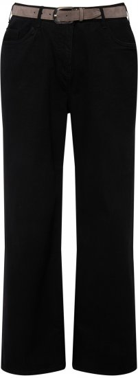 Ulla Popken Mary Fit Wide Leg Stretch Jeans Black - Jeansy & Spodnie w Dużych Rozmiarach – Plus Size - 