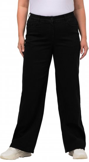 Ulla Popken Mary Fit Wide Leg Stretch Jeans Black - Jeansy & Spodnie w Dużych Rozmiarach – Plus Size - 