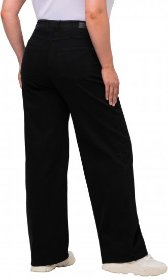 Ulla Popken Mary Fit Wide Leg Stretch Jeans Black - Jeansy & Spodnie w Dużych Rozmiarach – Plus Size - 