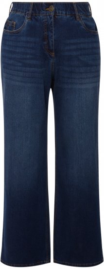 Ulla Popken Mary Fit Wide Leg Stretch Jeans Blue Denim - Jeansy & Spodnie w Dużych Rozmiarach – Plus Size - 