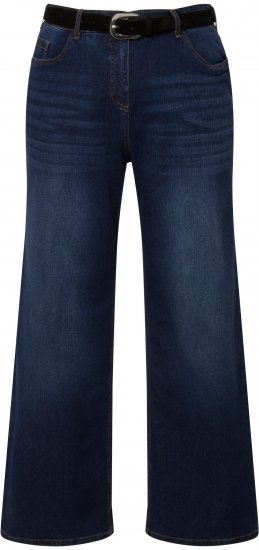 Ulla Popken Mary Fit Wide Leg Stretch Jeans Blue Denim - Jeansy & Spodnie w Dużych Rozmiarach – Plus Size - 