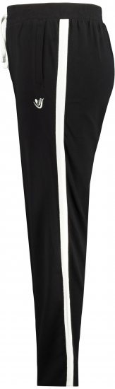Ulla Popken Side Stripe Adjustable Drawstring Waist Joggers Black - Jeansy & Spodnie w Dużych Rozmiarach – Plus Size - 