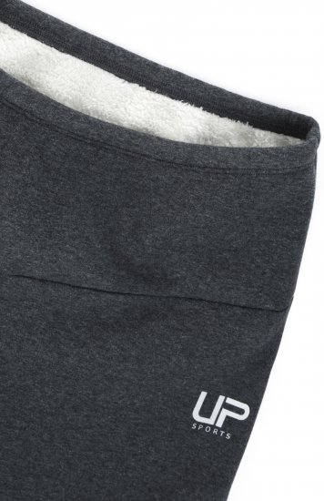 Ulla Popken Faux Fur Lined Stretch Leggings Charcoal - Jeansy & Spodnie w Dużych Rozmiarach – Plus Size - 