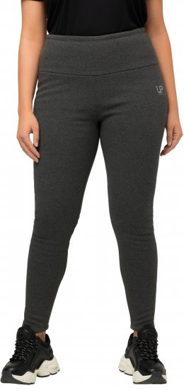 Ulla Popken Faux Fur Lined Stretch Leggings Charcoal - Jeansy & Spodnie w Dużych Rozmiarach – Plus Size - 