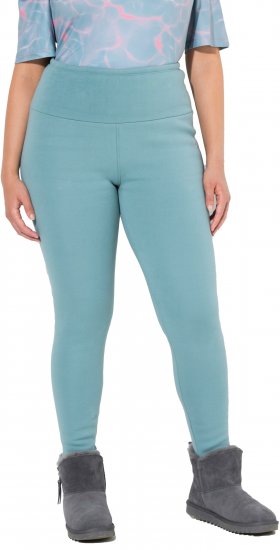 Ulla Popken Faux Fur Lined Stretch Leggings Ice Green - Jeansy & Spodnie w Dużych Rozmiarach – Plus Size - 
