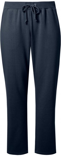 Ulla Popken Basic Drawstring Elastic Waist Cotton Blend Joggers Navy - Jeansy & Spodnie w Dużych Rozmiarach – Plus Size - 