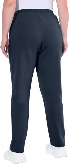 Ulla Popken Basic Drawstring Elastic Waist Cotton Blend Joggers Navy - Jeansy & Spodnie w Dużych Rozmiarach – Plus Size - 