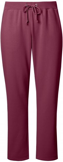 Ulla Popken Basic Drawstring Elastic Waist Cotton Blend Joggers Dark Berry - Jeansy & Spodnie w Dużych Rozmiarach – Plus Size - 