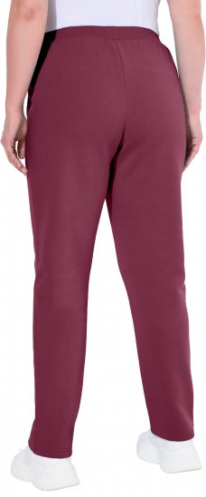 Ulla Popken Basic Drawstring Elastic Waist Cotton Blend Joggers Dark Berry - Jeansy & Spodnie w Dużych Rozmiarach – Plus Size - 