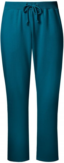 Ulla Popken Basic Drawstring Elastic Waist Cotton Blend Joggers Cerulean - Jeansy & Spodnie w Dużych Rozmiarach – Plus Size - 