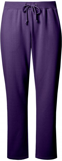 Ulla Popken Basic Drawstring Elastic Waist Cotton Blend Joggers Deep Violet - Jeansy & Spodnie w Dużych Rozmiarach – Plus Size - 