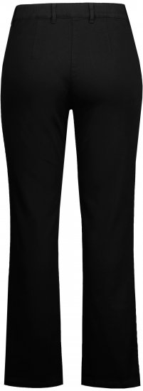 Ulla Popken Basic Mony Tapered Leg Stretch Pants Black - Jeansy & Spodnie w Dużych Rozmiarach – Plus Size - 