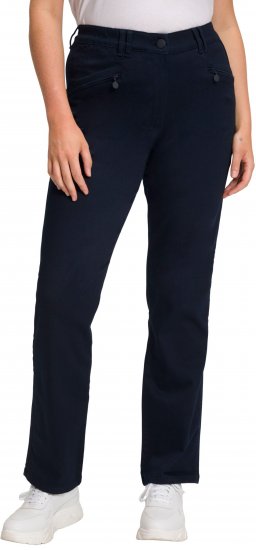 Ulla Popken Basic Mony Tapered Leg Stretch Pants Navy - Jeansy & Spodnie w Dużych Rozmiarach – Plus Size - 