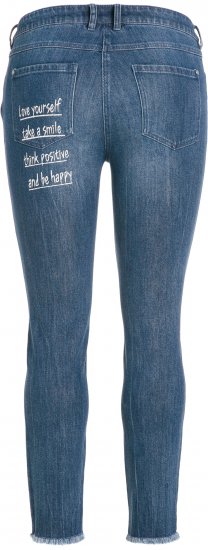 Ulla Popken Positive Thoughts Slim Leg Sarah Fit Stretch Jeans Blue Denim - ODZIEŻ DAMSKA 40-66 - 