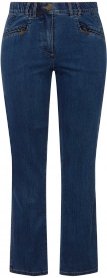 Ulla Popken Mony Elastic Waist Zip Pocket Jeans Blue Denim - Jeansy & Spodnie w Dużych Rozmiarach – Plus Size - 