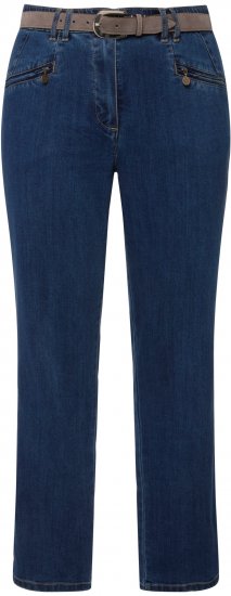 Ulla Popken Mony Elastic Waist Zip Pocket Jeans Blue Denim - Jeansy & Spodnie w Dużych Rozmiarach – Plus Size - 