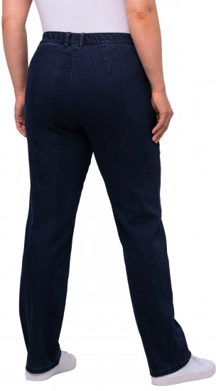 Ulla Popken Mony Elastic Waist Zip Pocket Jeans Dark Blue Denim - Jeansy & Spodnie w Dużych Rozmiarach – Plus Size - 