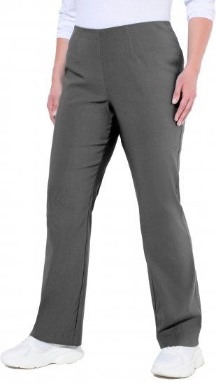 Ulla Popken Bengaline Elastic Waist Thermal Pants Graphite Grey - Jeansy & Spodnie w Dużych Rozmiarach – Plus Size - 