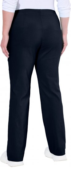 Ulla Popken Bengaline Elastic Waist Thermal Pants Navy - Jeansy & Spodnie w Dużych Rozmiarach – Plus Size - 