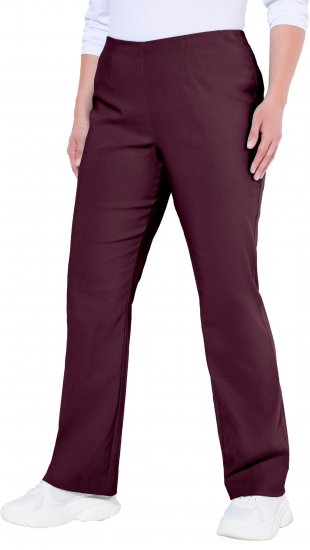 Ulla Popken Bengaline Elastic Waist Thermal Pants Aubergine - Jeansy & Spodnie w Dużych Rozmiarach – Plus Size - 