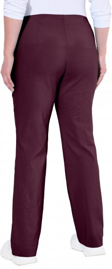 Ulla Popken Bengaline Elastic Waist Thermal Pants Aubergine - Jeansy & Spodnie w Dużych Rozmiarach – Plus Size - 