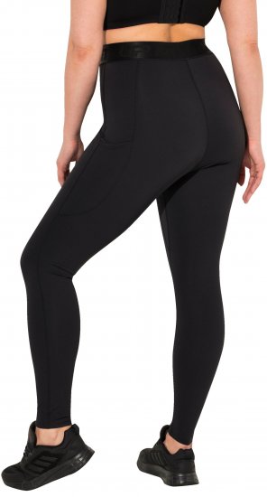 Ulla Popken Lightfit Quick Drying Leggings Black - Jeansy & Spodnie w Dużych Rozmiarach – Plus Size - 