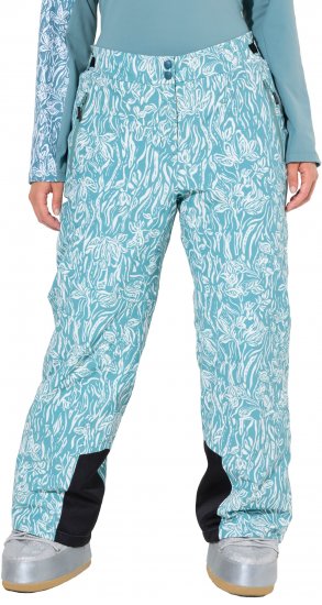 Ulla Popken Floral Print Ski Pants Ice Green - Jeansy & Spodnie w Dużych Rozmiarach – Plus Size - 