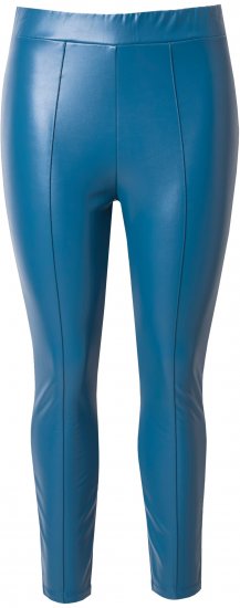 Ulla Popken Metallic Faux Leather Leggings Teal - Jeansy & Spodnie w Dużych Rozmiarach – Plus Size - 